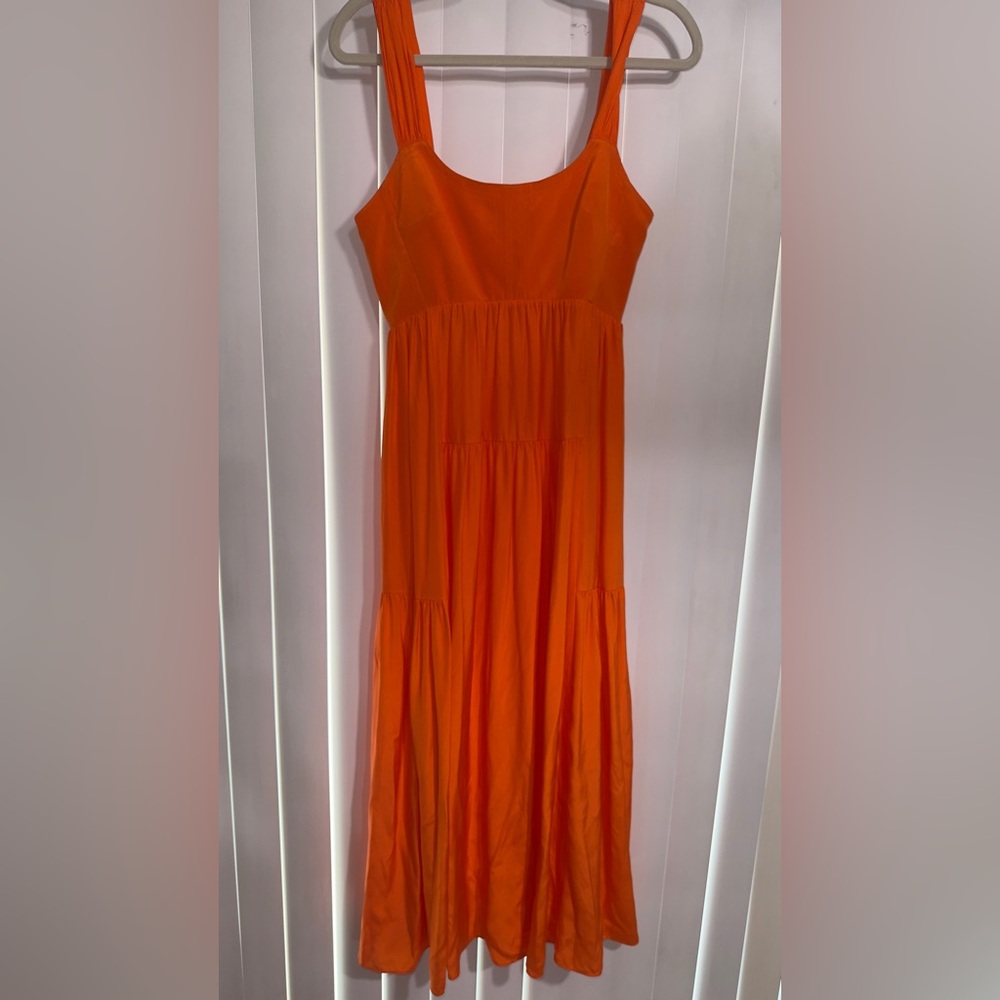 La Ligne Bright Orange Midi Dress